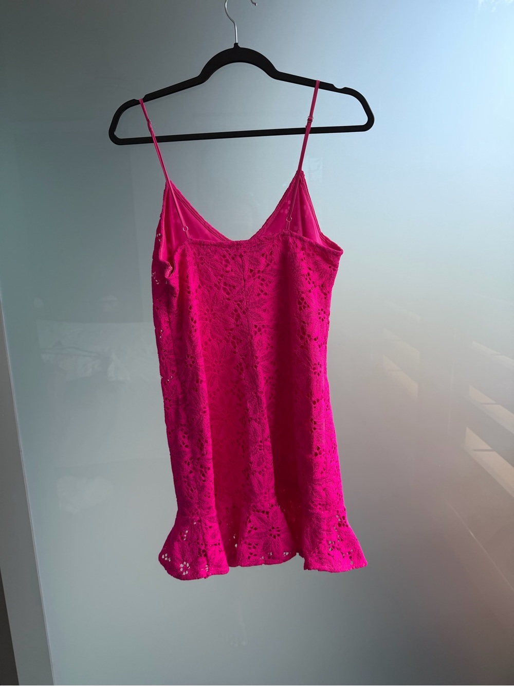 Rotate Corded Lace Pink Mini Dress - Picture 4 of 5